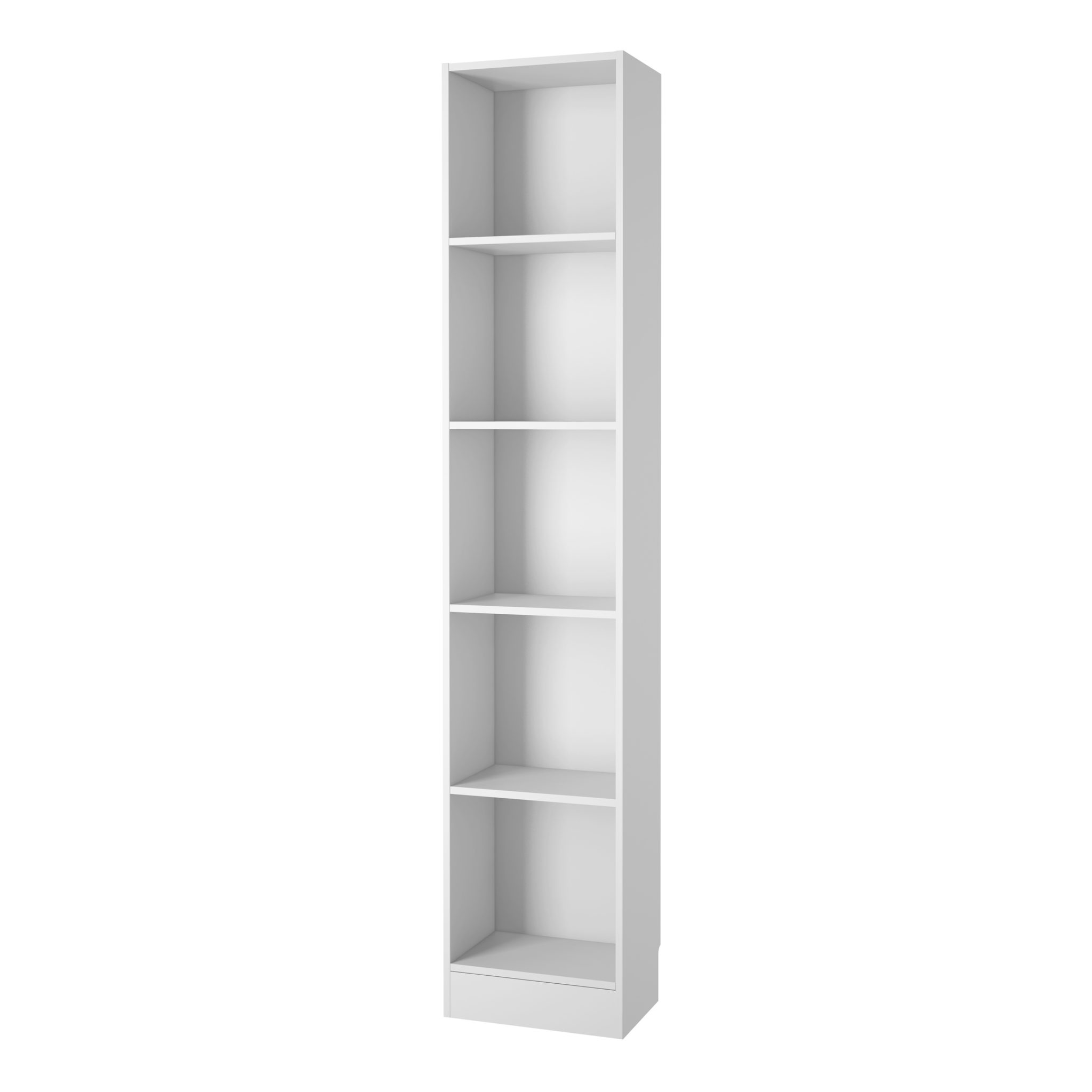 Boardwalk Bookcase Collection Tall Narrow Bookcase (4 Shelves) in White