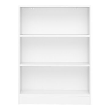 Boardwalk Collection White Low Wide 2 Shelf Bookcase