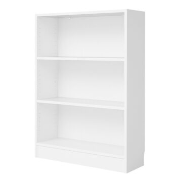 Boardwalk Collection White Low Wide 2 Shelf Bookcase