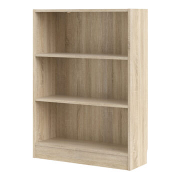Boardwalk Bookcase Collection Low Wide Bookcase (2 Shelves) in Oak