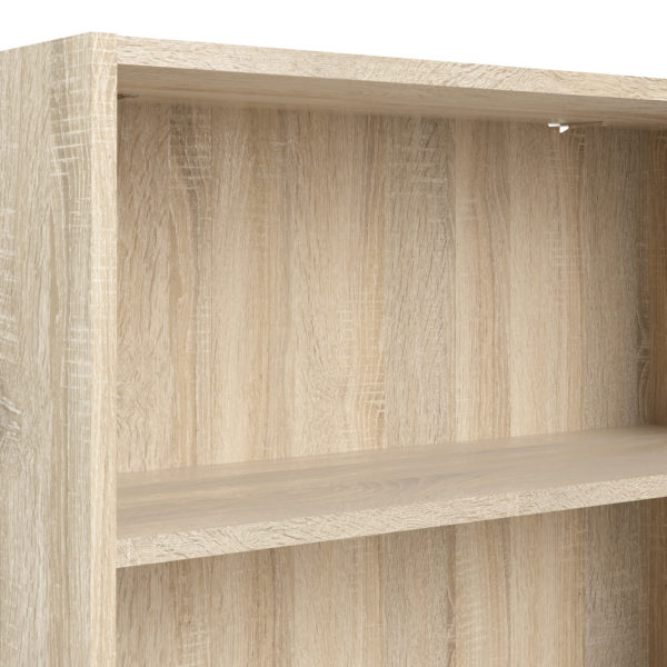 Boardwalk Bookcase Collection Low Wide Bookcase (2 Shelves) in Oak | Self Assembly