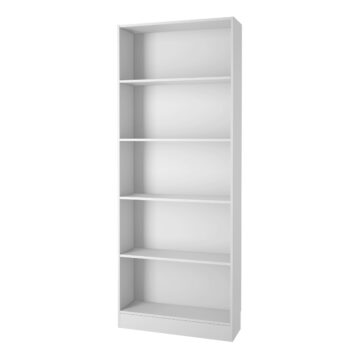 Boardwalk Collection White Tall Wide 4 Shelf Bookcase