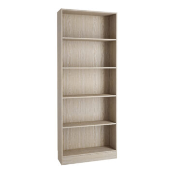 Boardwalk Bookcase Collection Tall Wide Bookcase (4 Shelves) in Oak | Clearance