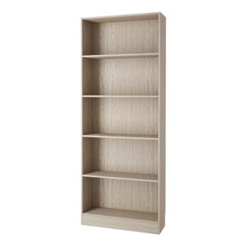Boardwalk Bookcase Collection Tall Wide Bookcase (4 Shelves) in Oak
