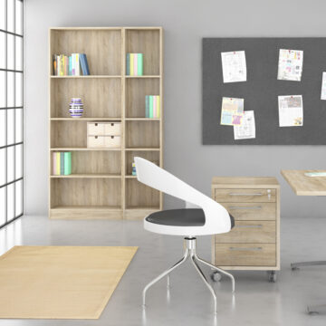 Boardwalk Bookcase Collection Tall Wide Bookcase (4 Shelves) in Oak