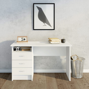Ajax Plus White 3 Drawer Desk