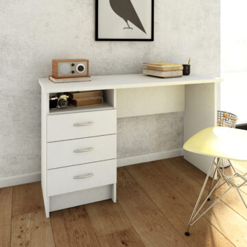 Ajax Plus White 3 Drawer Desk