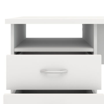 Ajax Plus White 3 Drawer Desk