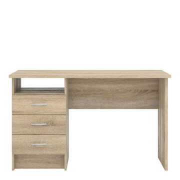 Ajax Plus 3 Drawer Desk | Oak Finish