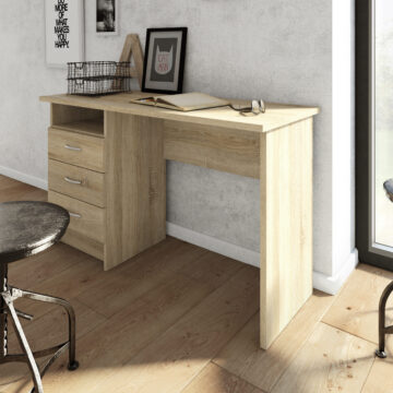 Ajax Plus 3 Drawer Desk | Oak Finish