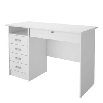 Ajax Plus White 5 Drawer Desk