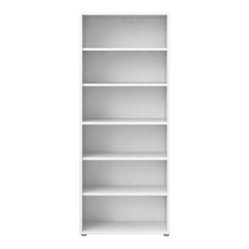 Kansas White 5 Shelf Bookcase