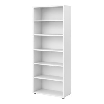 Kansas White 5 Shelf Bookcase