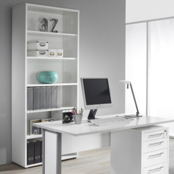 Kansas White 5 Shelf Bookcase