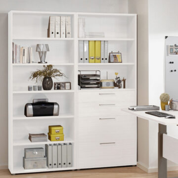 Kansas White 5 Shelf Bookcase
