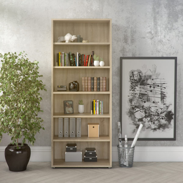 Kansas Bookcase Collection Bookcase 5 Shelves in Oak | Self Assembly