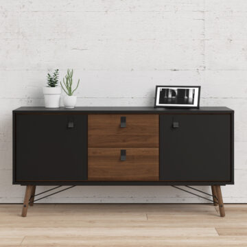 Kielder Sideboard 2 Doors + 2 Drawers | Black | Self Assembly
