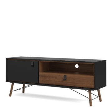 Kielder Black 1 Door 1 Drawer TV Unit 150cm