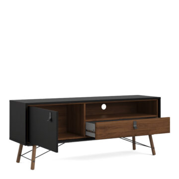 Kielder Black 1 Door 1 Drawer TV Unit 150cm