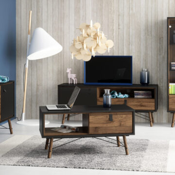 Kielder Black 1 Door 1 Drawer TV Unit 150cm