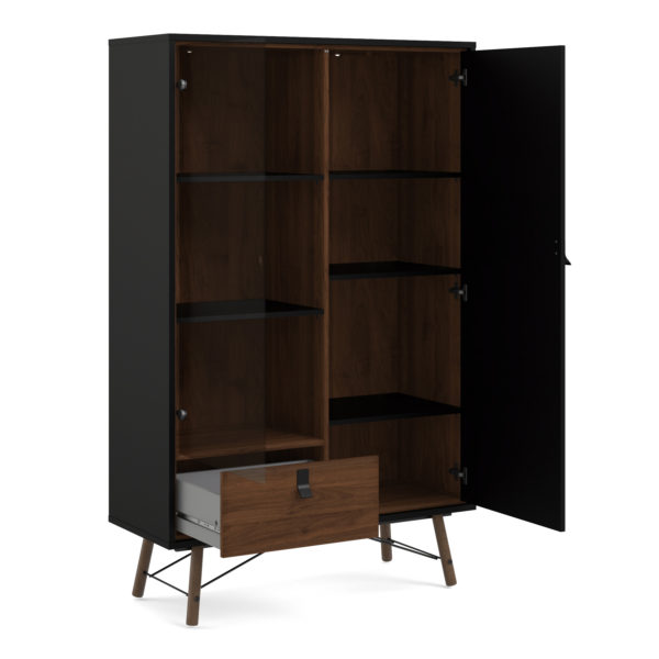 Kielder Display Cabinet | Black | Self Assembly
