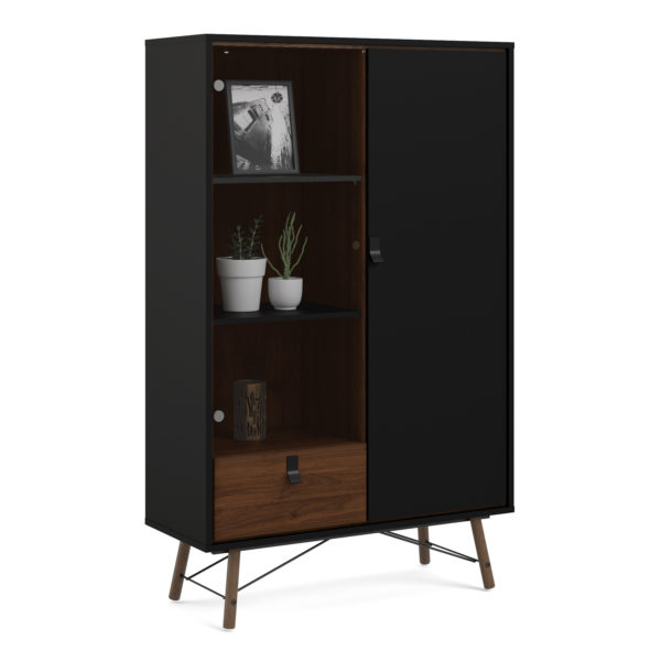 Kielder Display Cabinet | Black | Self Assembly