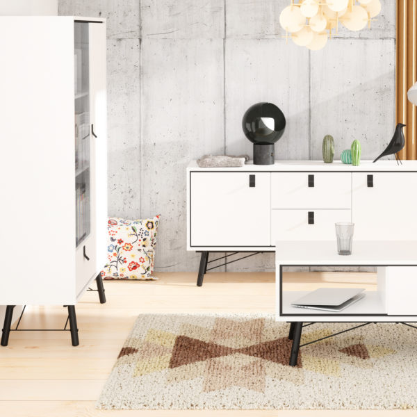 Kielder White Display Cabinet | Self Assembly
