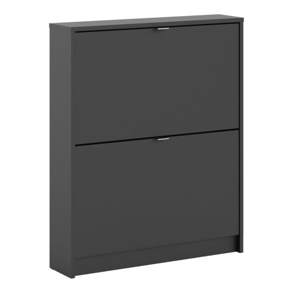 Luxor Shoe Cabinet Collection With 2 Tilting Doors and 1 Layer | Black | Self Assembly