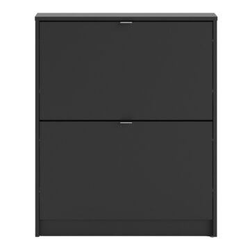 Luxor Black 2 Door Shoe Cabinet | 1 Layer