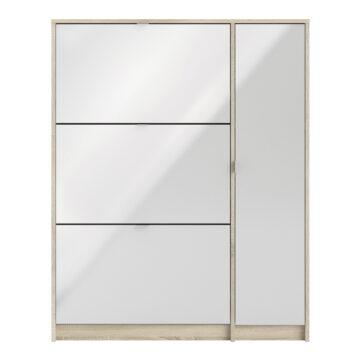 Luxor White 4 Door Shoe Cabinet | 2 Layers