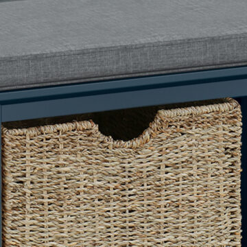 Kingsbridge Blue Storage Bench | Assembled