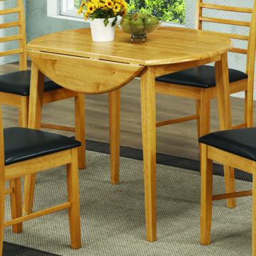 Marwood Light Oak Round Dropleaf Extending Dining Set with 4 Chairs | 61 – 91cm