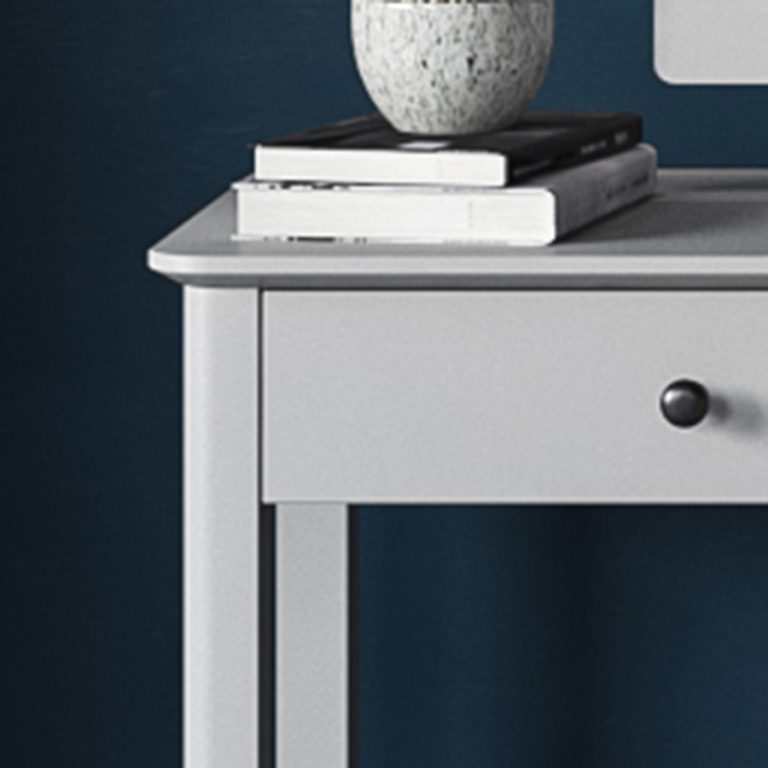 Stornoway Grey Bedside Table Fully Assembled Oak World