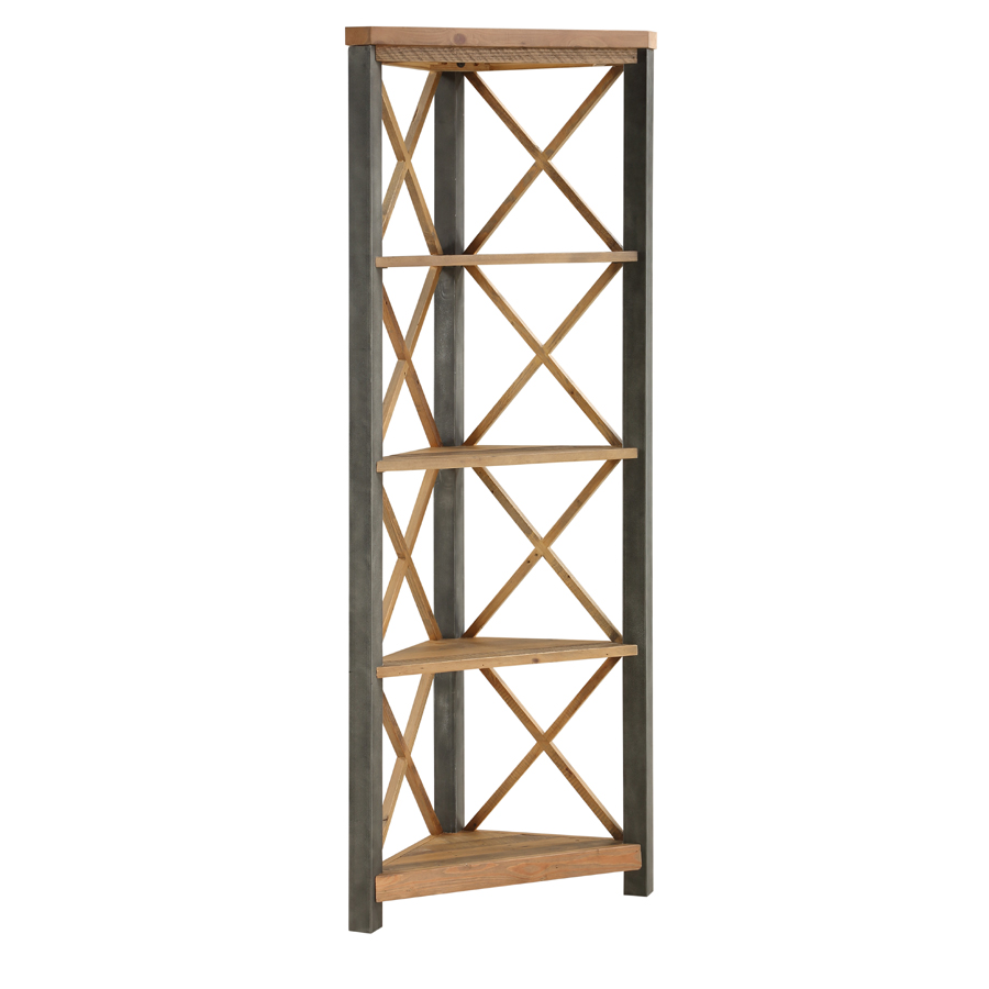 Harlequin Reclaimed Large Corner Bookcase Oak World