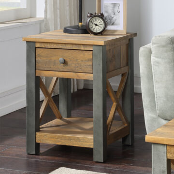 Harlequin Reclaimed Lamp Table With Drawer