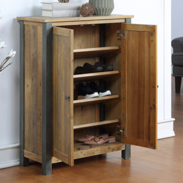 Harlequin Reclaimed Timber Small Shoe Storage Cupboard | Assembled
