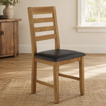 Kalmar Oak Dining Chair | Brown PU