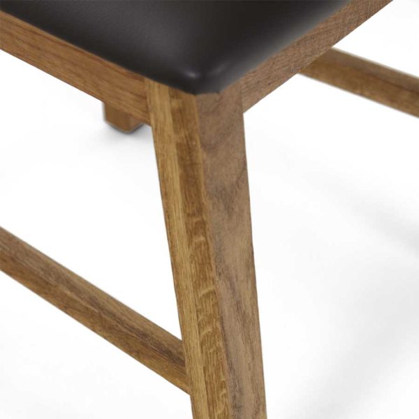 Kalmar Oak Dining Chair | Brown PU