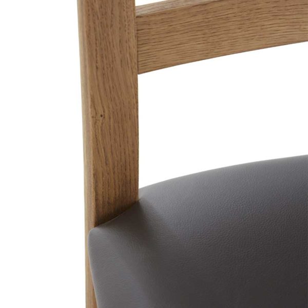 Kalmar Oak Dining Chair | Brown PU