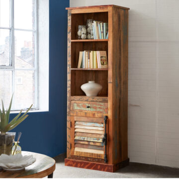 Longsands Narrow Reclaimed Timber Bookcase