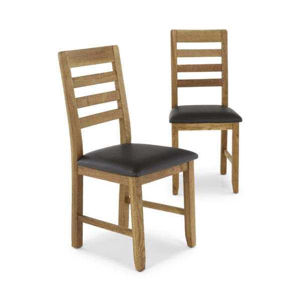 Kalmar Oak Dining Chair | Brown PU