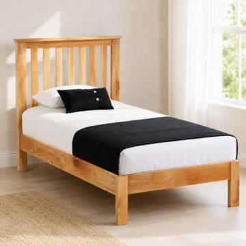 Brancepeth Oak Low Single Bed | Laquered Finish