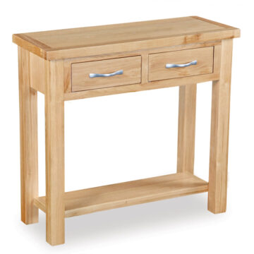 Brancepeth Oak 2 Drawer Console Table | Lacquered Finish
