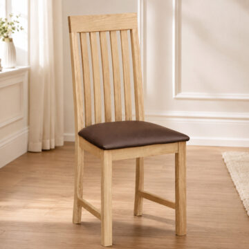 Brancepeth Oak Slatted Dining Chair | Lacquered Finish