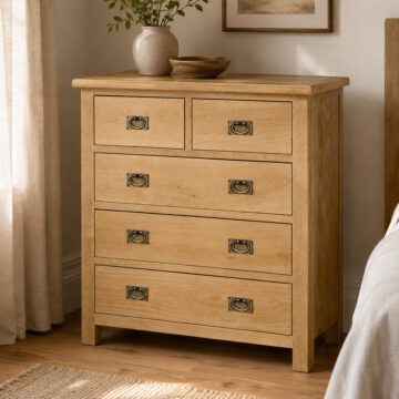 Belmont Oak 2 over 3 Chest of Drawers