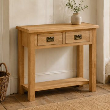 Belmont Oak 2 Drawer Console Table