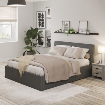 Baltimore Double Ottoman Bed | Grey Fabric