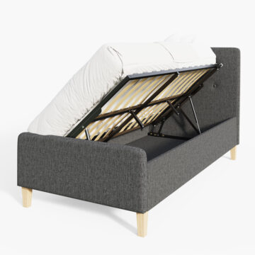 Helsinki Dark Grey 3′ Single Ottoman Bed