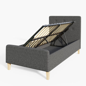 Helsinki Dark Grey 3′ Single Ottoman Bed