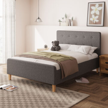 Helsinki Double Ottoman Bed | Dark Grey